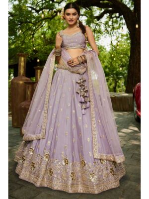 Mauve Color Chiffon Lehenga Choli