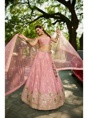 Pink Color Chiffon Lehenga Choli