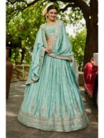 Sea Green Color Chiffon Lehenga Choli