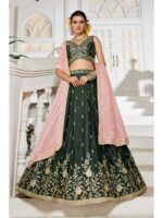 Olive Color Chiffon Lehenga Choli