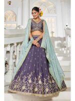 Voilet Color Chiffon Lehenga Choli