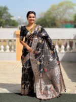 Black Color Banarasi Silk Saree