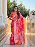 Gajri Color Banarasi Silk Saree