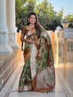 Mahendi Color Banarasi Silk Saree