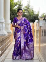 Purple Color Banarasi Silk Saree
