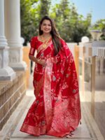Red Color Banarasi Silk Saree