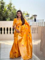 Yellow Color Banarasi Silk Saree