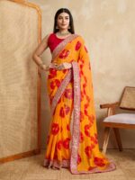 Yellow Color Georgette Saree