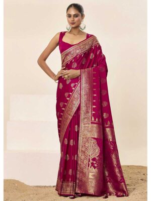 Pink Color Satin Silk Saree