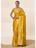 Yellow Color Satin Silk Saree