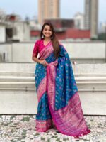 Sea Green Color Patola Silk Saree