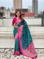 Rama Color Patola Silk Saree