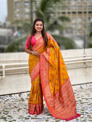 Yellow Color Patola Silk Saree