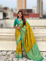 Mahendi Color Patola Silk Saree