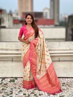 Off White Color Patola Silk Saree