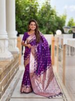 Purple Color Banarasi Silk Saree