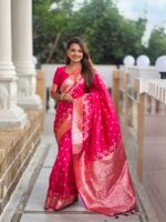 Pink Color Banarasi Silk Saree