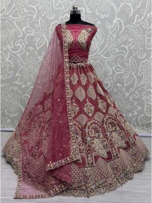 Burgundy Color Net Lehenga Choli