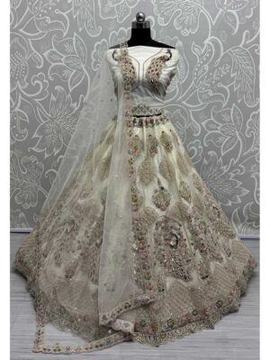 White Color Net Lehenga Choli