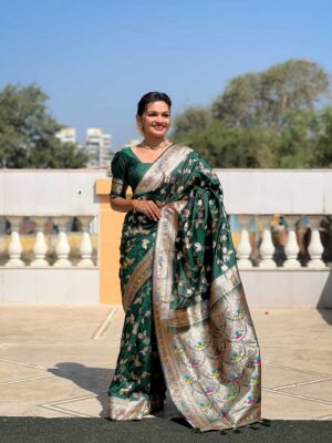 Green Color Banarasi Silk Saree
