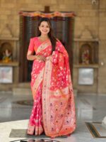 Gajri Color Banarasi Silk Saree