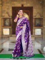 Purple Color Banarasi Silk Saree