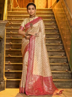 Pink Color Banarasi Silk Saree