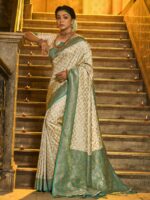 Sea Green Color Banarasi Silk Saree