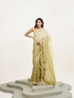 Pista Color Chiffon Saree