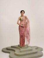Pink Color Organza Saree