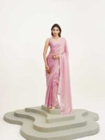Pink Color Silk blend  Saree