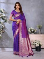 Purple Color Banarasi Silk Saree