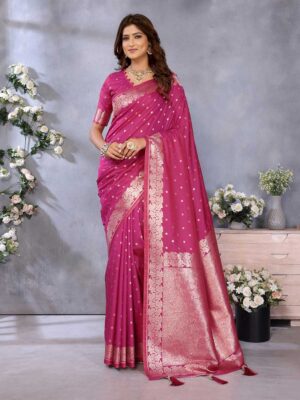 Pink Color Banarasi Silk Saree