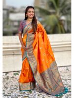Orange Color Soft Silk Saree