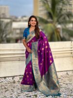 Lavender Color Soft Silk Saree
