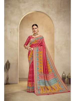 Gajri Color Crepe Silk Saree