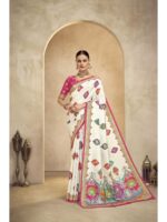 Off White Color Crepe Silk Saree