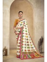 Off White Color Crepe Silk Saree