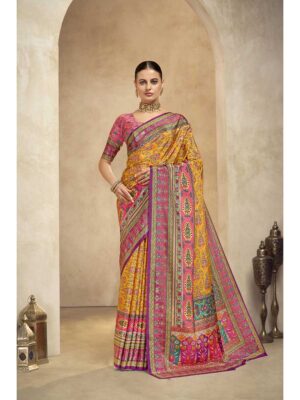 Orange Color Crepe Silk Saree