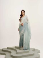 Turquoise Blue Color Tissue Saree