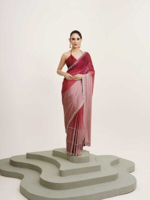 Pink Color Chiffon Saree