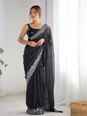 Black Color Georgette Saree