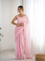 Pink Color Georgette Saree