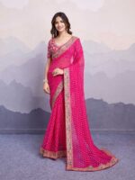Pink Color Georgette Saree