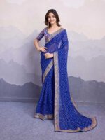 Blue Color Georgette Saree