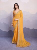 Yellow Color Georgette Saree