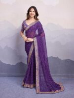 Purple Color Georgette Saree