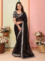 Black Color Organza Saree