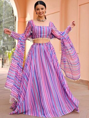 Multy Color Faux Georgette Lehenga Choli