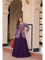 Purple Color Simmer Vichitra Lehenga Choli